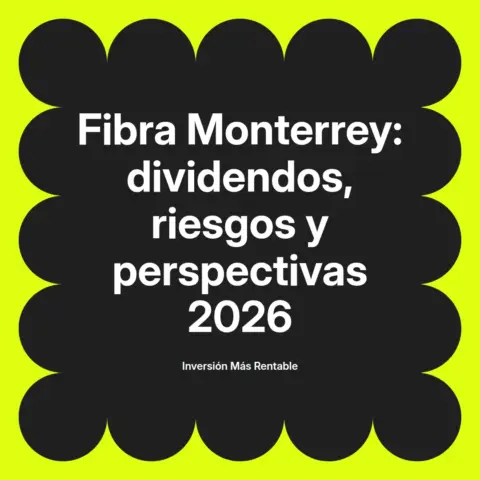 Fibra Monterrey banner con gráfica al alza, skyline y elementos de inversión